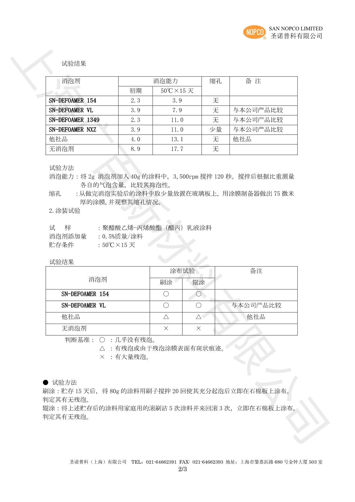 諾普科SN-DEFOAMER 154消泡劑TDS